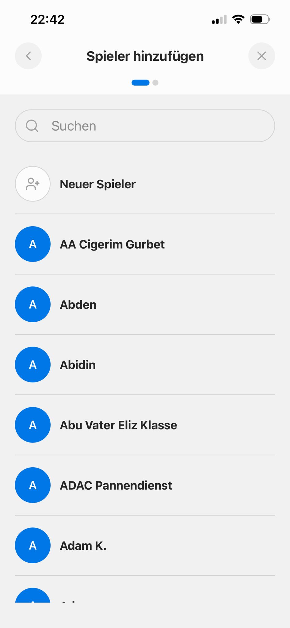 Team Maker – Spieler hinzufügen